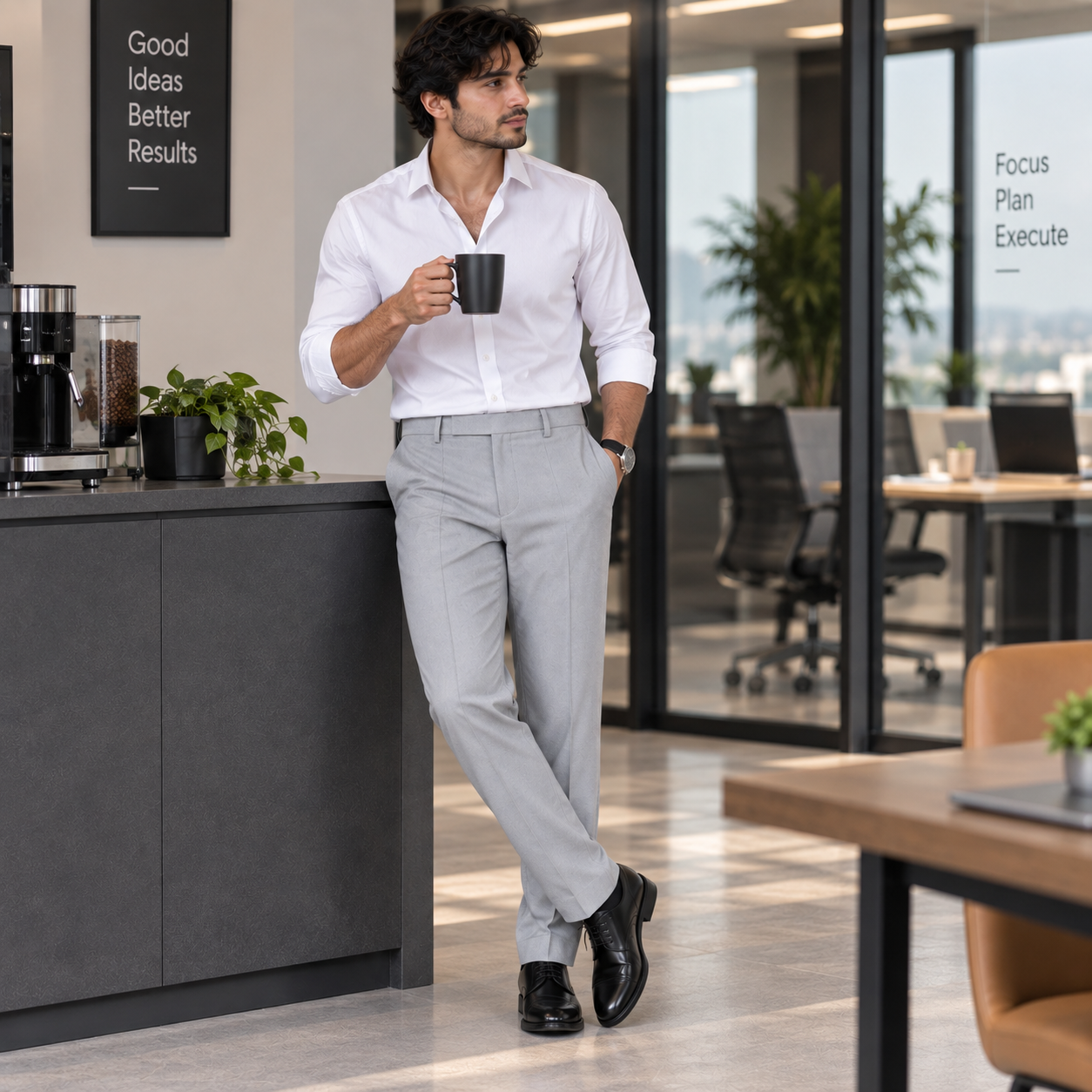 Light Grey Classic Formal Trousers