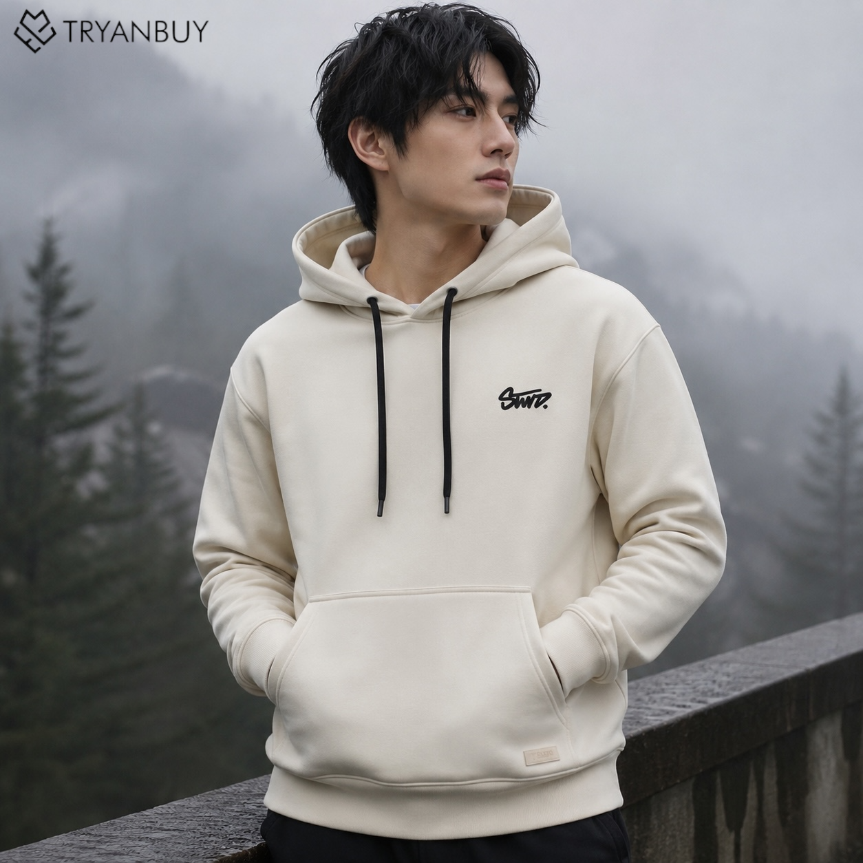 Ivory White Premium Oversized Hoodie