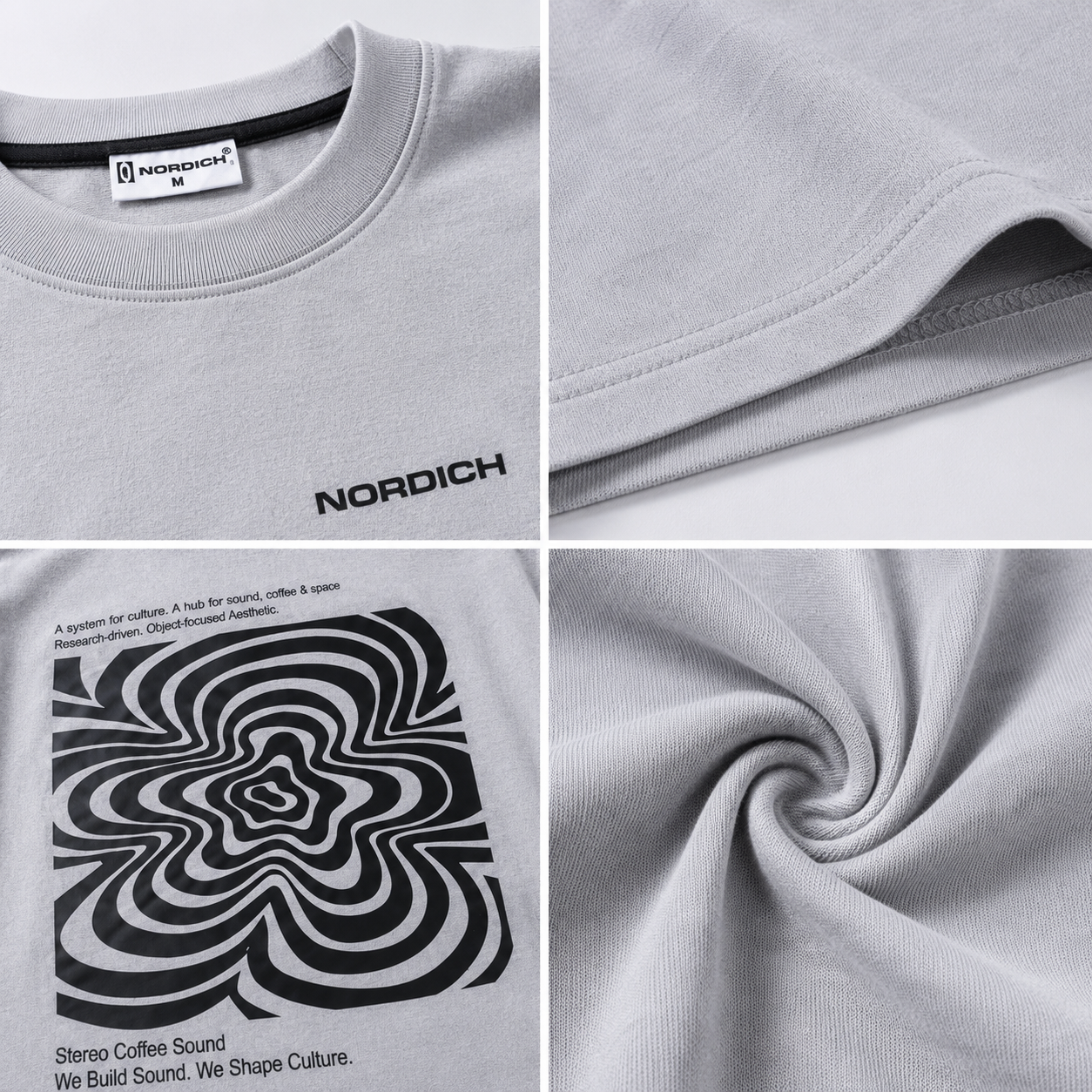 Nordich Wave Oversized Graphic T-Shirt – Ice Grey