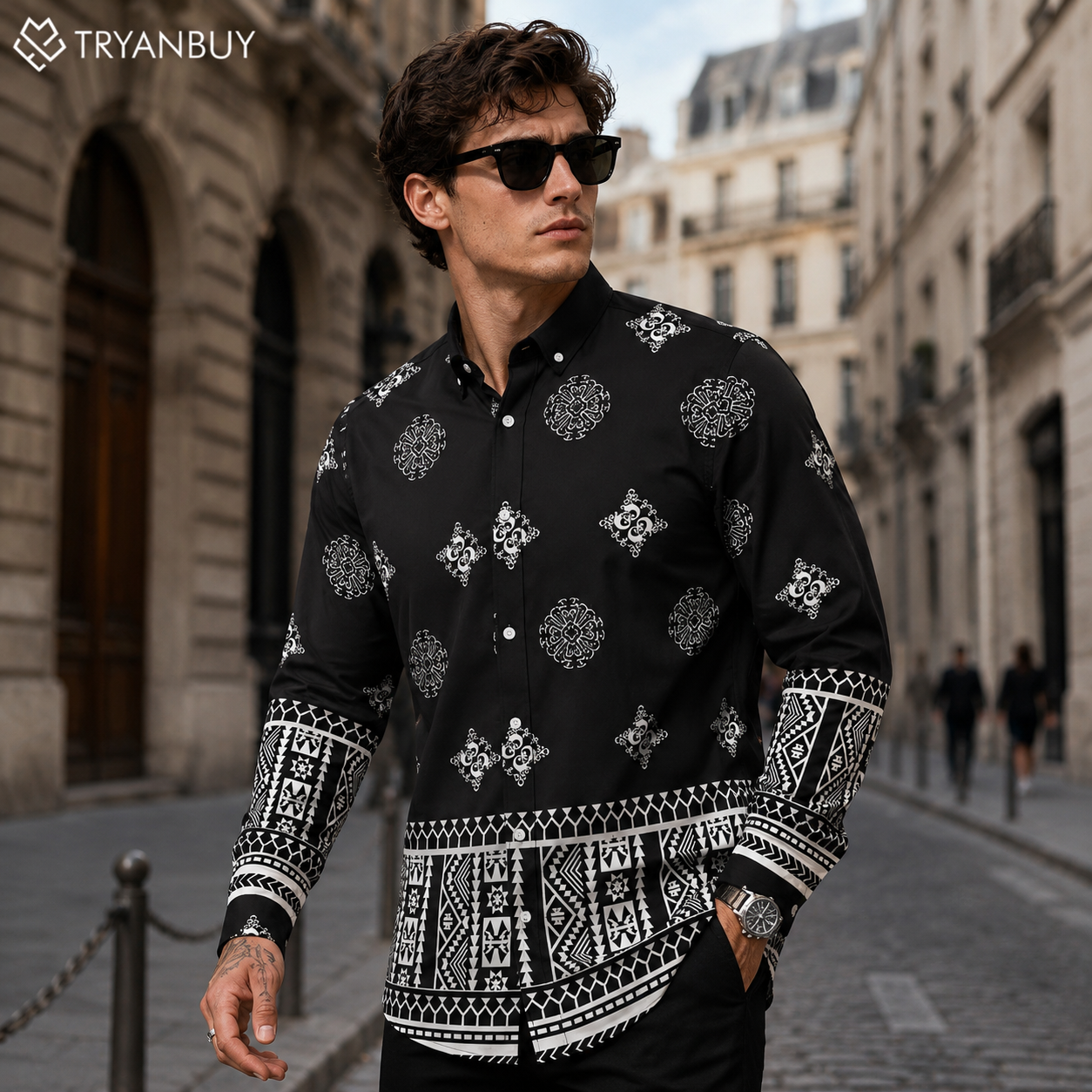 Midnight Tribal Luxe Printed Premium Shirt