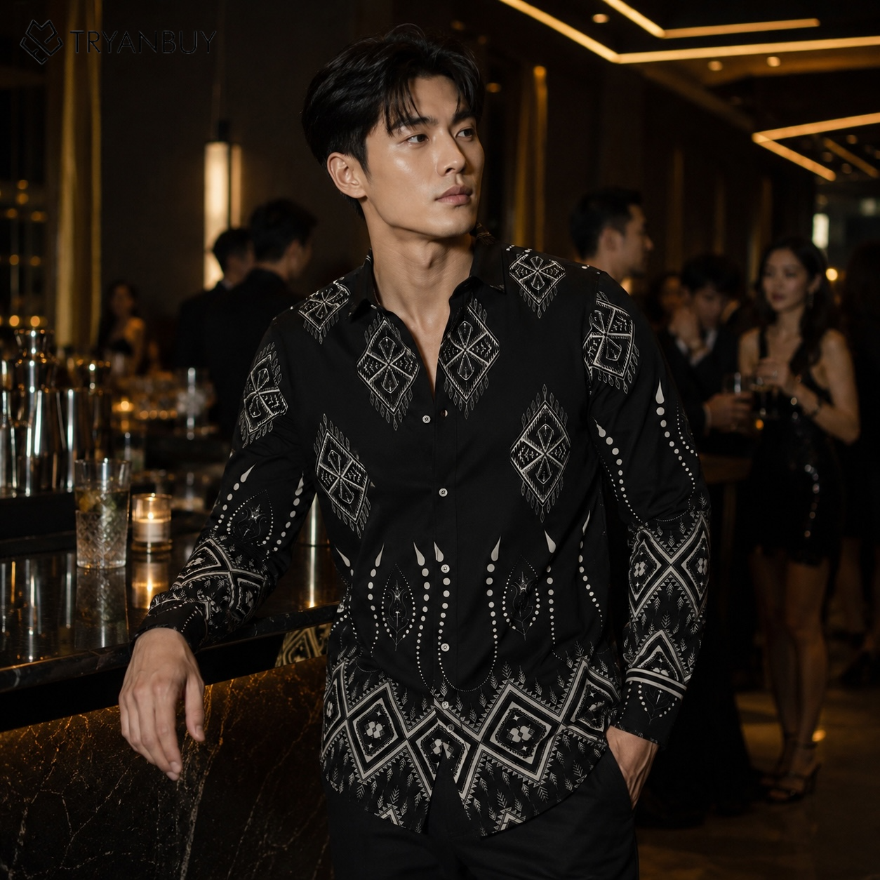 Midnight Tribal Luxe Printed Premium Shirt