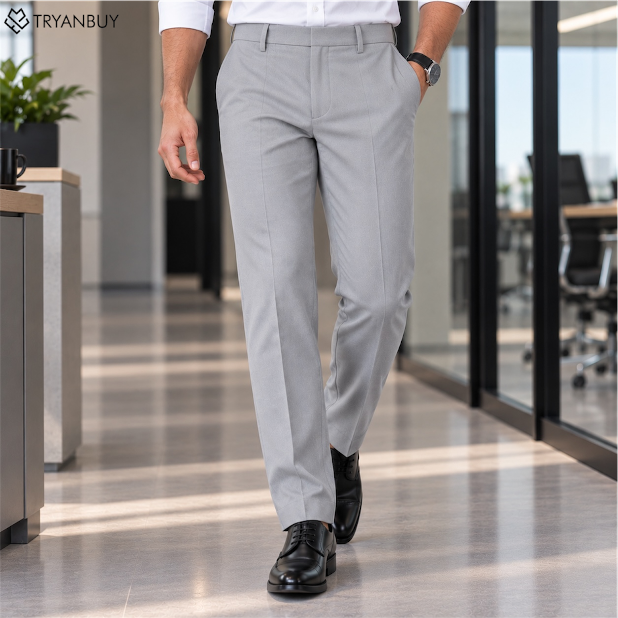 Light Grey Classic Formal Trousers