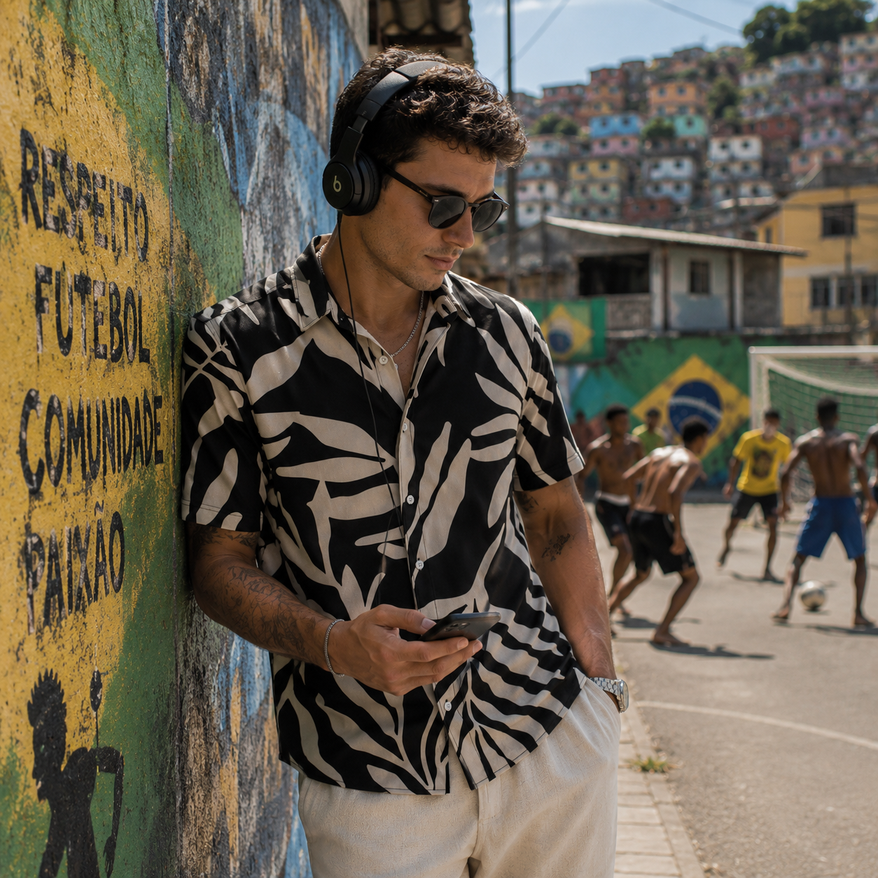 Tropical Leaf Print Casual Shirt