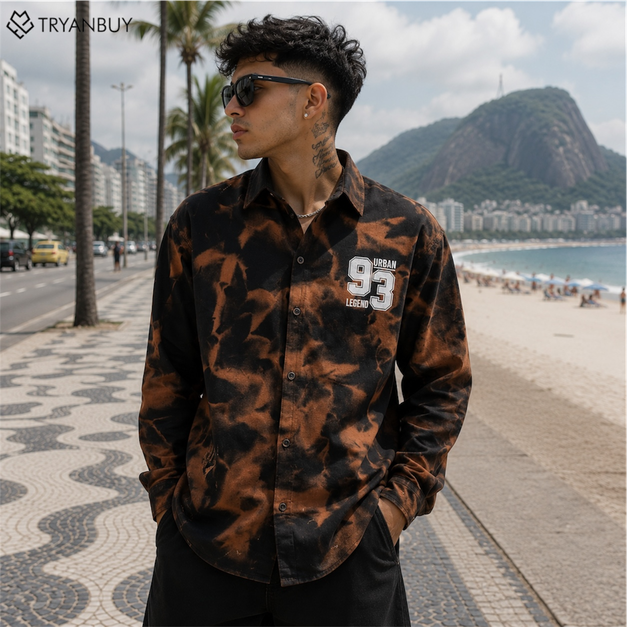 Urban Black & Brown Tie-Dye  Shirt