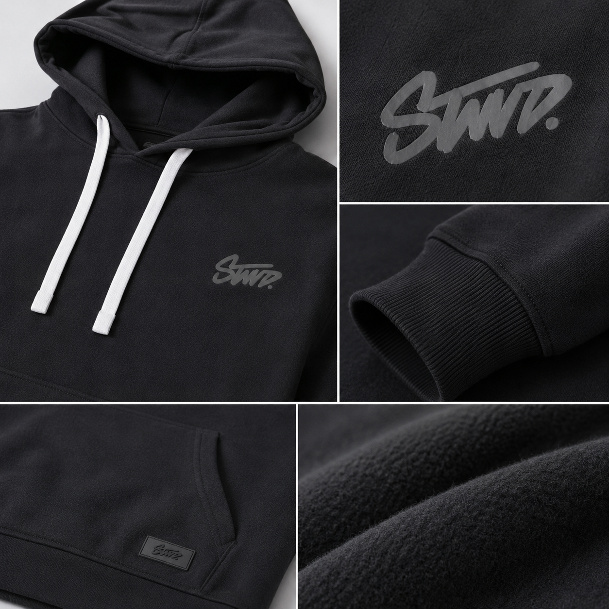 Midnight Black Premium Oversized Hoodie