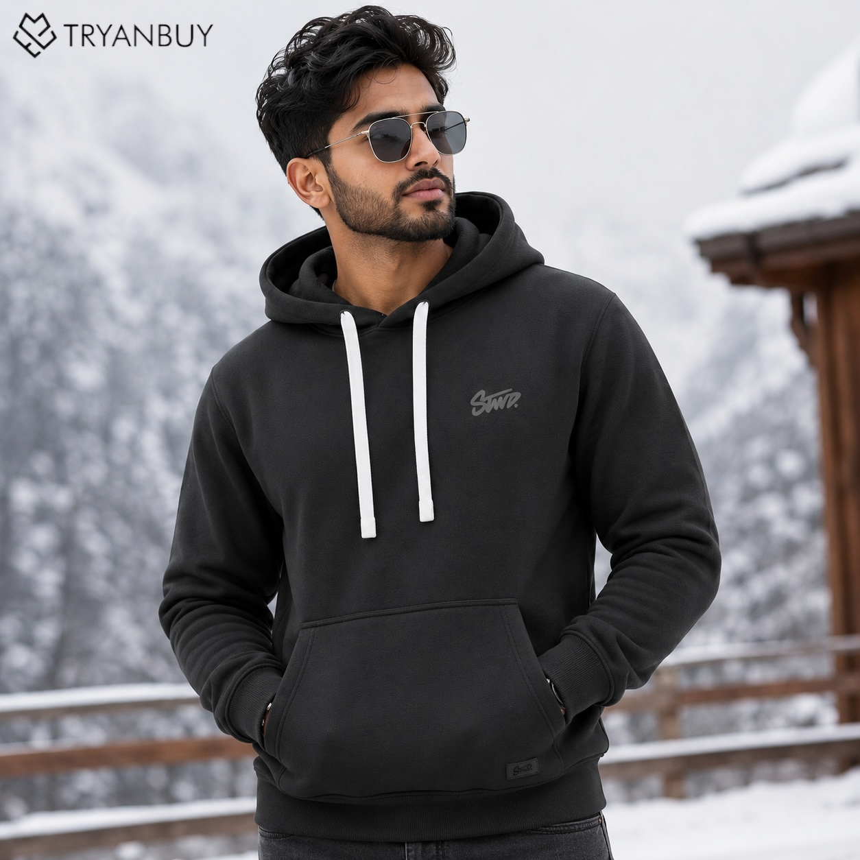 Midnight Black Premium Oversized Hoodie
