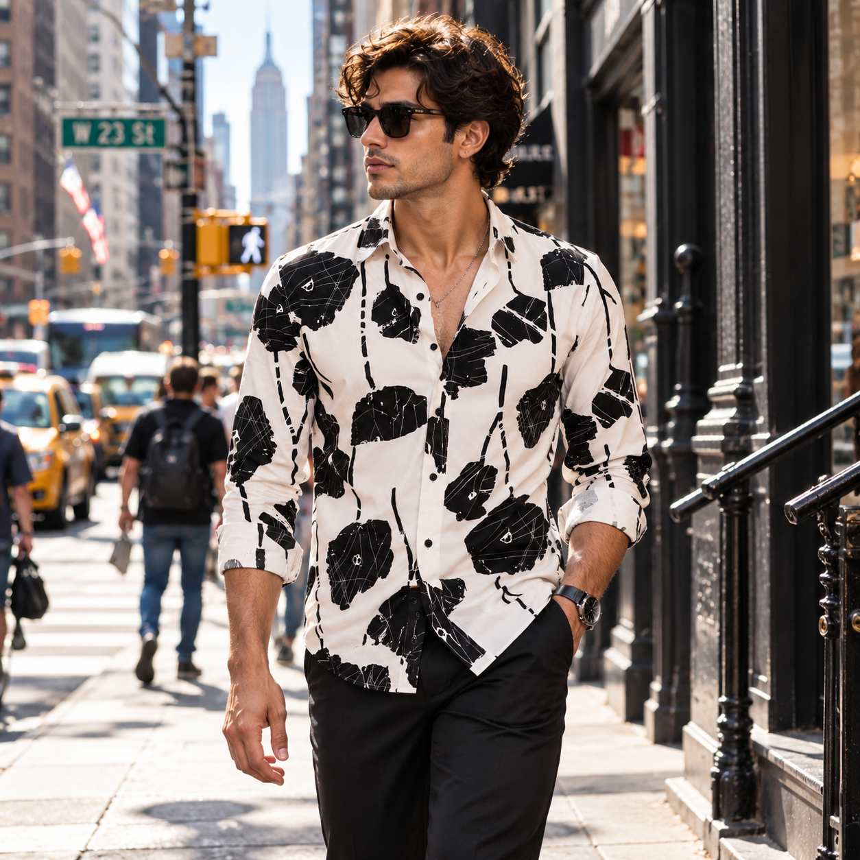 Monochrome Abstract Brushstroke Premium Shirt