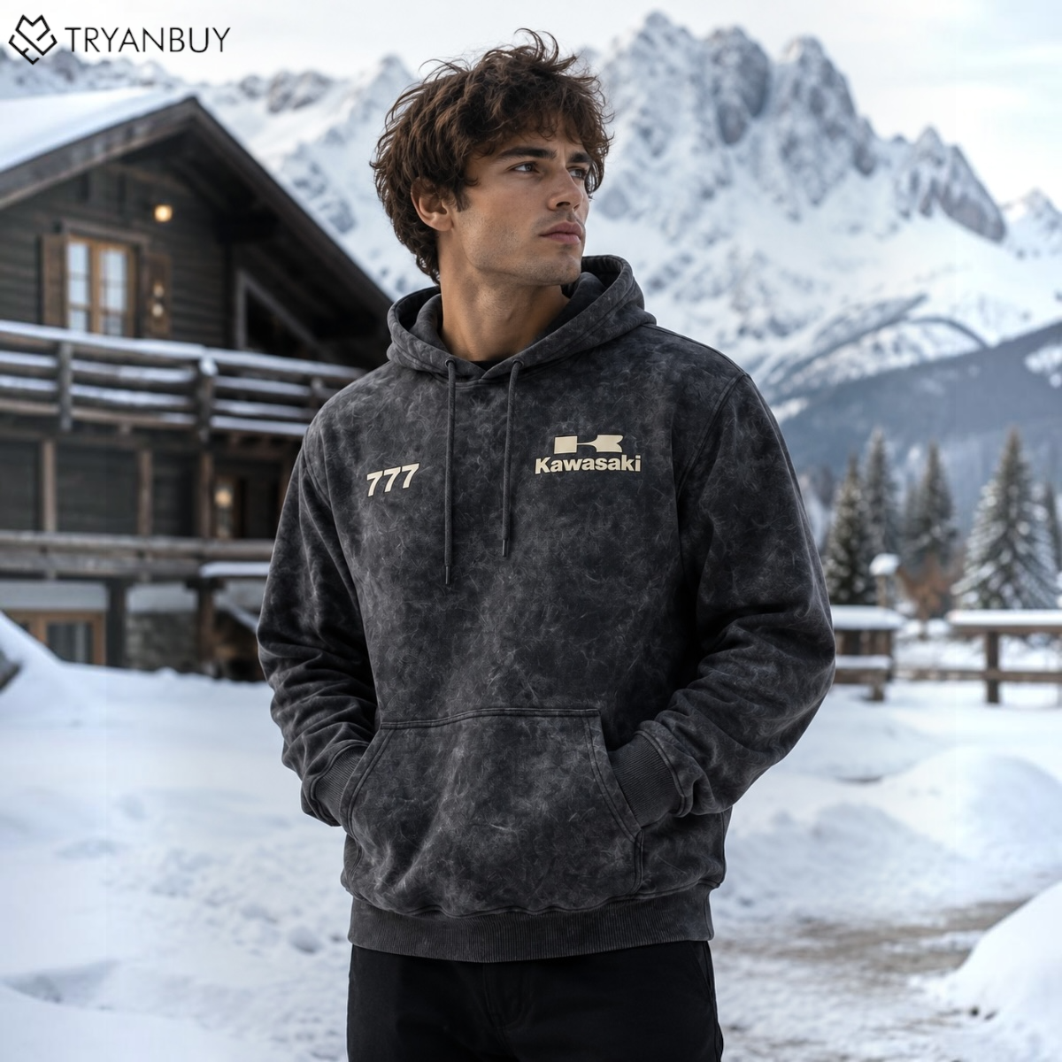 Kawasaki 777 Vintage Wash Premium Hoodie