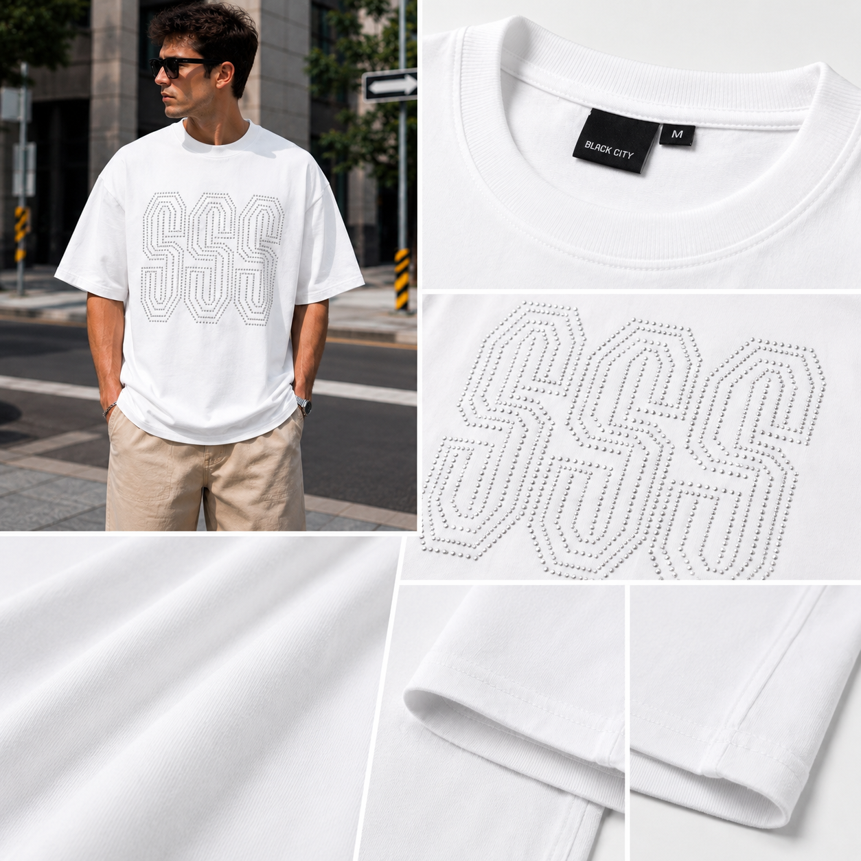 Urban Minimalist "SSS" Graphic Oversized T-Shirt