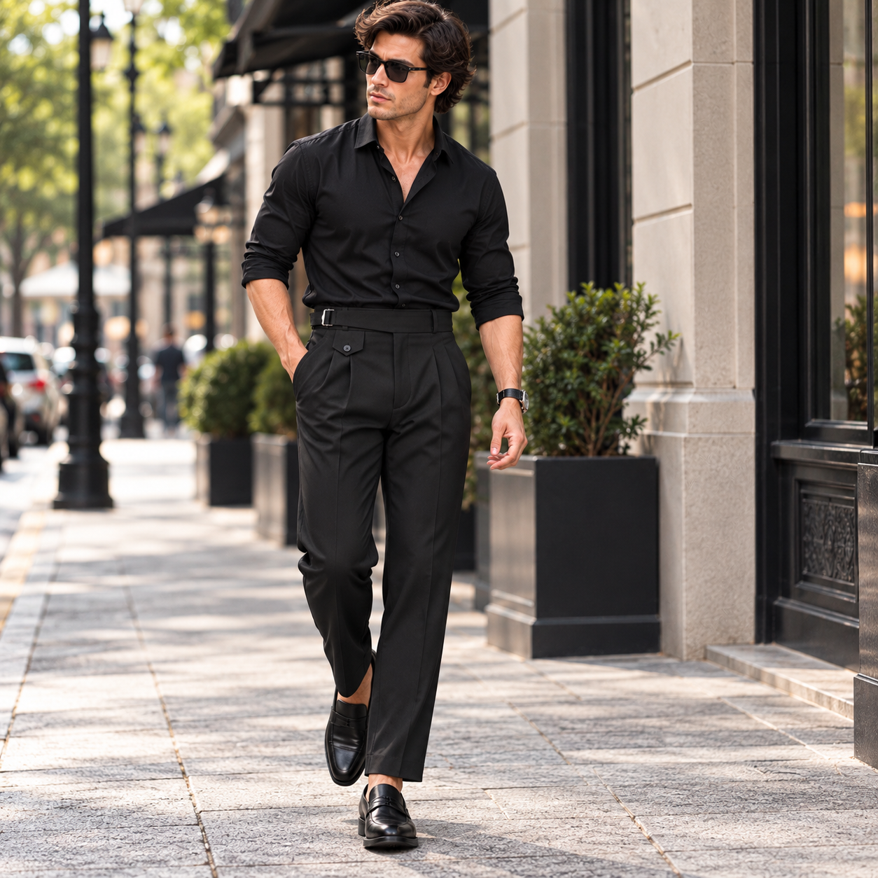 Black Pleated Formal Trousers