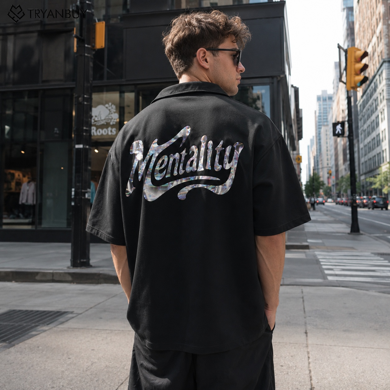 Mentality Oversized Half-Zip Polo T-Shirt