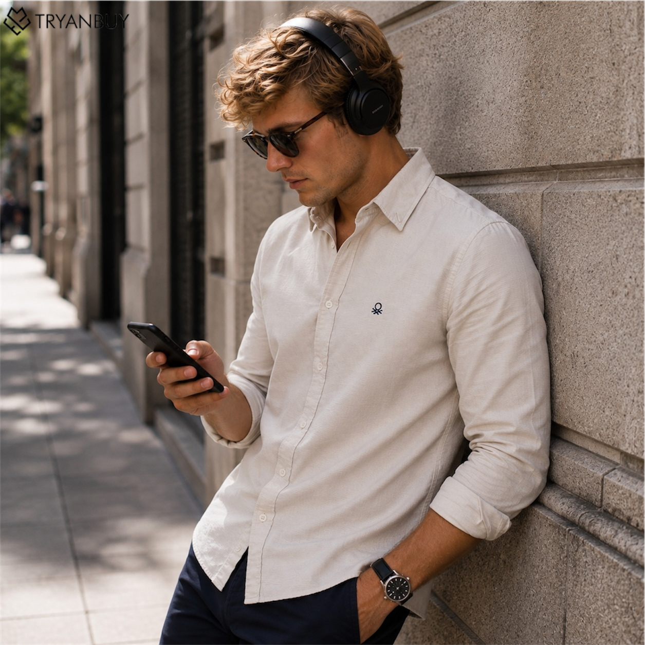 Classic  Off-White Textured  Casual Shirt